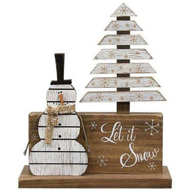 Winter Scene Slat Snowman - The Fox Decor